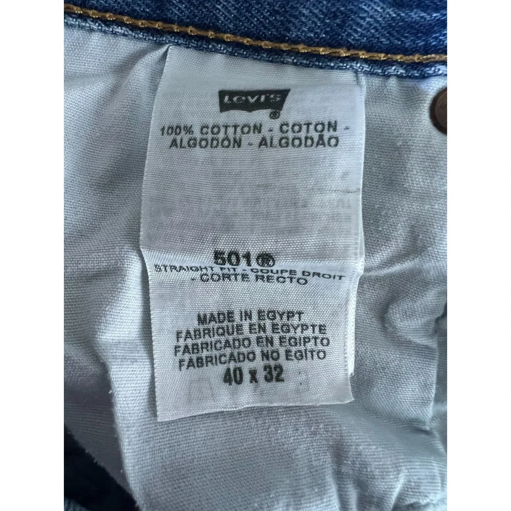Levi's 501 40x32 (38x28) Button Fly Light Wash Fade Faded Blue Jeans Red Batwing